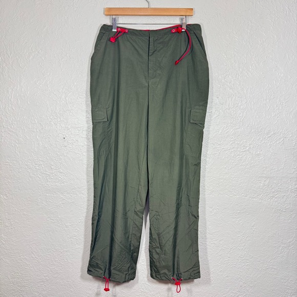 No Boundaries Pants - Vtg Y2K No Boundaries Cargo Pants‎ Juniors Large Nylon Baggy Utility Army Grunge